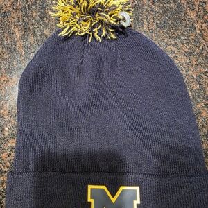 Navy and Yellow Beanie with M Logo